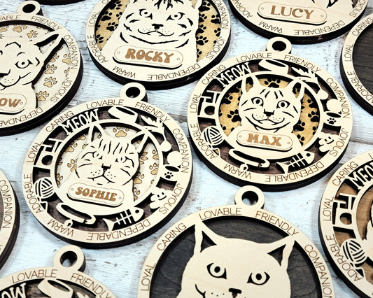 Custom Cat Breed Ornament – 4 Inch (Personalization Available)