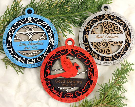 Personalized In Memory Ornaments