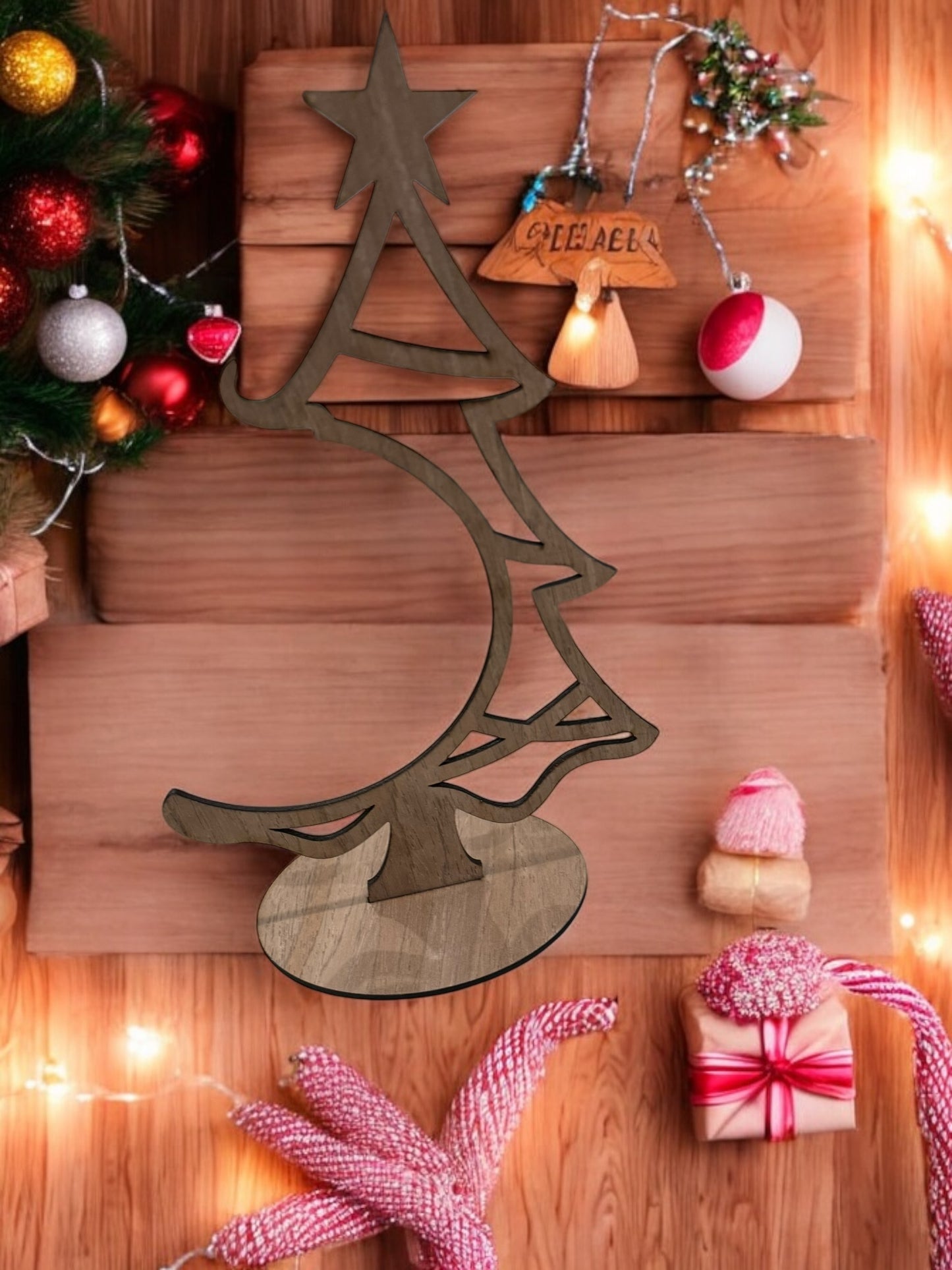 Miniature Christmas Tree Display Stand for Ornaments