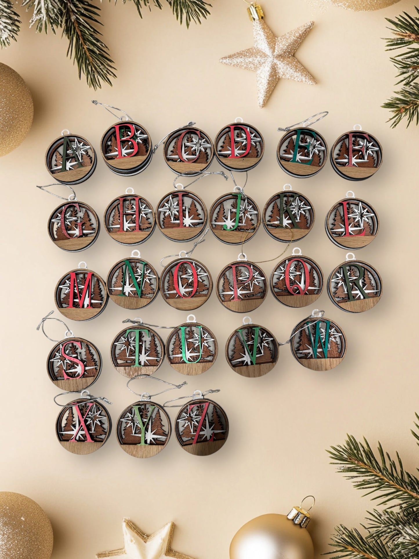 Personalized 3D Christmas Letter Ornaments